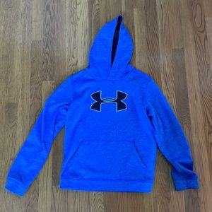 Under Armour L blue & blue logo hoodie. EUC no rips tears or stains.EUC